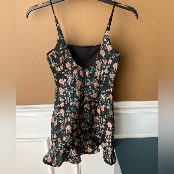 Superdown Macey Mini Dress Pink Floral Embroidered Size XXS Y2K Jacquard - Picture 10 of 11